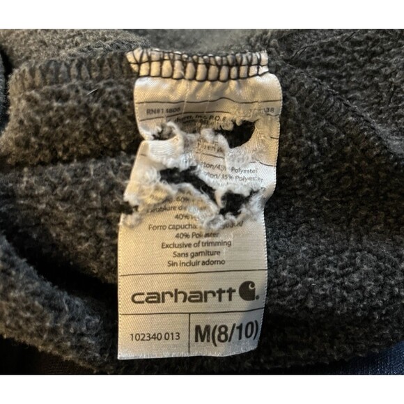 Vintage Carhartt Zip Up Jacket Women’s small 8-10 Dark Gray - Picture 8 of 9